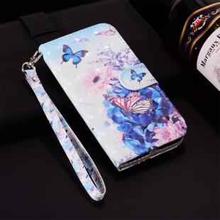 Butterfly Flower Pattern Colored Drawing Horizontal Flip Leather Case for Huawei P30 Pro, with Holder & Card Slots & Wallet & Lanyard