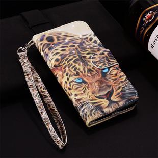 Leopard Pattern Colored Drawing Horizontal Flip Leather Case for Huawei P30 Lite, with Holder & Card Slots & Wallet & Lanyard