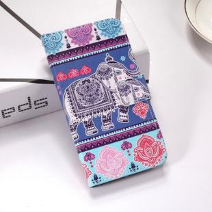 Elephant Pattern Colored Drawing Horizontal Flip Leather Case for Huawei P30, with Holder & Card Slots & Wallet & Lanyard