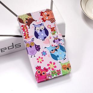 Colorful Owl Pattern Colored Drawing Horizontal Flip Leather Case for Huawei P30 Lite, with Holder & Card Slots & Wallet & Lanyard