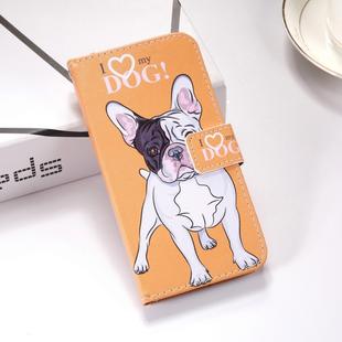 Dog Pattern Colored Drawing Horizontal Flip Leather Case for Huawei P Smart (2019), with Holder & Card Slots & Wallet & Lanyard