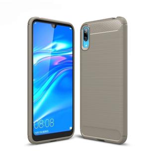 Brushed Texture Carbon Fiber Shockproof TPU Case for Huawei Enjoy 9 (Grey)