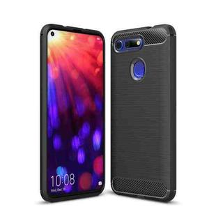 Brushed Texture Carbon Fiber Shockproof TPU Case for Huawei Honor View 20(Black)