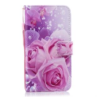 Rose Pattern Horizontal Flip Leather Case for Huawei Enjoy 9, with Holder & Card Slots & Wallet