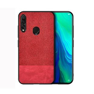 Shockproof Splicing PU + Cloth Protective Case for Huawei Y9 (2019) (Red)