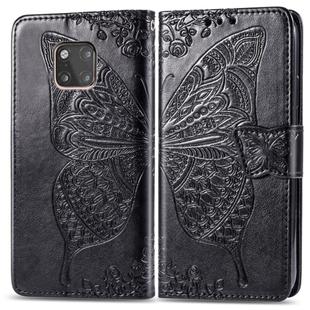 Butterfly Love Flowers Embossing Horizontal Flip Leather Case for Huawei Mate 20 Pro, with Holder & Card Slots & Wallet (Black)