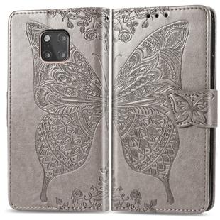 Butterfly Love Flowers Embossing Horizontal Flip Leather Case for Huawei Mate 20 Pro, with Holder & Card Slots & Wallet (Grey)