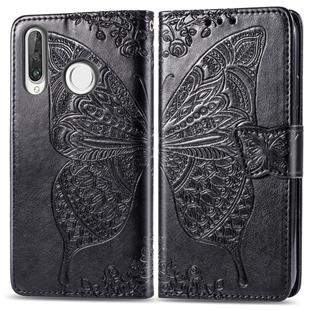 Butterfly Love Flowers Embossing Horizontal Flip Leather Case for Huawei P30 Lite / Nova 4e, with Holder & Card Slots & Wallet & Lanyard (Black)