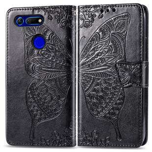 Butterfly Love Flowers Embossing Horizontal Flip Leather Case for Huawei V20, with Holder & Card Slots & Wallet & Lanyard (Black)