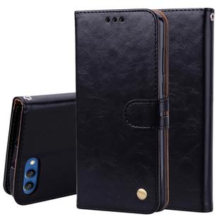 Business Style Oil Wax Texture Horizontal Flip Leather Case for Huawei Honor 10, with Holder & Card Slots & Wallet(Black)