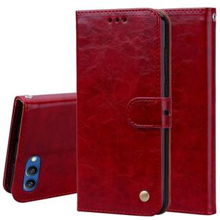 Business Style Oil Wax Texture Horizontal Flip Leather Case for Huawei Honor 10, with Holder & Card Slots & Wallet(Red)