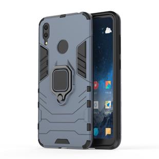 Shockproof PC + TPU Case with Magnetic Ring Holder for Huawei Y7 (2019)(Navy Blue)