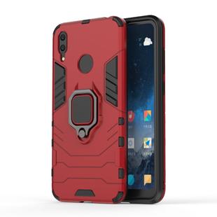 Shockproof PC + TPU Case with Magnetic Ring Holder for Huawei Y7 (2019)(Red)