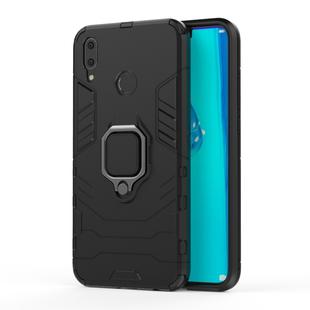 Shockproof PC + TPU Case with Magnetic Ring Holder for Huawei Y9 (2019) / Enjoy 9 Plus(Black)