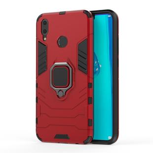 Shockproof PC + TPU Case with Magnetic Ring Holder for Huawei Y9 (2019) / Enjoy 9 Plus(Red)