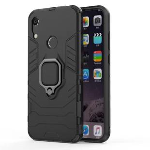 Shockproof PC + TPU Case with Magnetic Ring Holder for Huawei Y6 (2019) (Black)