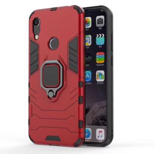 Shockproof PC + TPU Case with Magnetic Ring Holder for Huawei Y6 (2019) (Red)