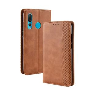 Magnetic Buckle Retro Texture Horizontal Flip Leather Case for Huawei nova 4, with Holder & Card Slots & Wallet (Brown)