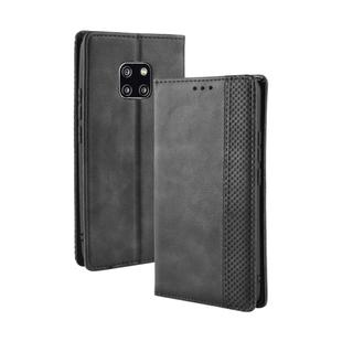 Magnetic Buckle Retro Texture Horizontal Flip Leather Case for Huawei Mate 20 Pro, with Holder & Card Slots & Wallet (Black)