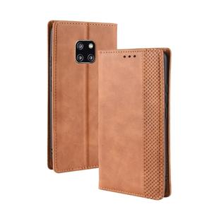 Magnetic Buckle Retro Texture Horizontal Flip Leather Case for Huawei Mate 20 Pro, with Holder & Card Slots & Wallet (Brown)