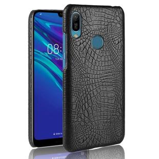 Shockproof Crocodile Texture PC + PU Case for Huawei Y6 (2019) (Black)