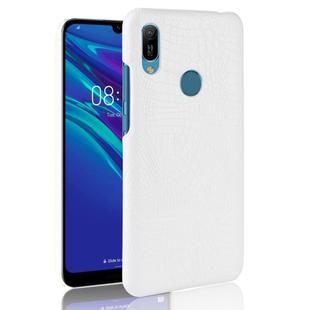 Shockproof Crocodile Texture PC + PU Case for Huawei Y6 (2019) (White)