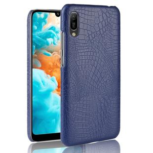 Shockproof Crocodile Texture PC + PU Case for Huawei Y6 Pro (2019) (Blue)
