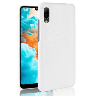 Shockproof Crocodile Texture PC + PU Case for Huawei Y6 Pro (2019) (White)