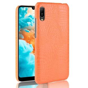 Shockproof Crocodile Texture PC + PU Case for Huawei Y6 Pro (2019) (Yellow)