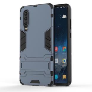 Shockproof PC + TPU Case for Huawei P30, with Holder(Navy Blue)