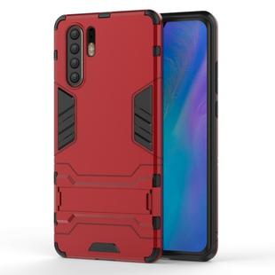 Shockproof PC + TPU Case for Huawei P30 Pro, with Holder(Red)