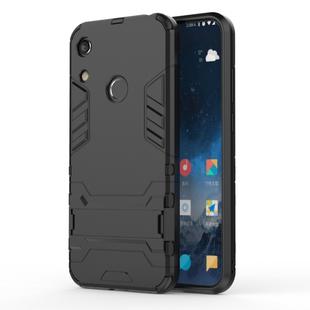 Shockproof PC + TPU Case for Huawei Honor 8A, with Holder(Black)