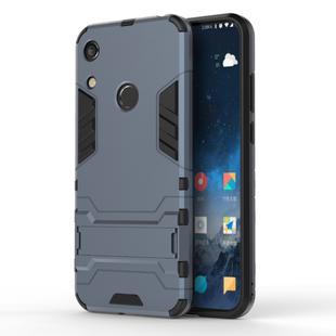 Shockproof PC + TPU Case for Huawei Honor 8A, with Holder(Navy Blue)