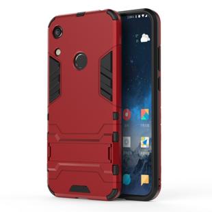 Shockproof PC + TPU Case for Huawei Honor 8A, with Holder(Red)