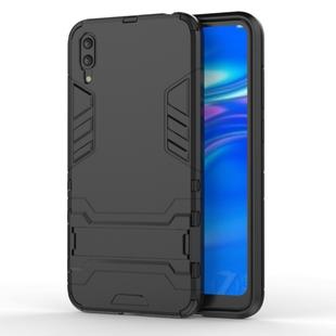 Shockproof PC + TPU Case for Huawei Enjoy 9, with Holder (Black)