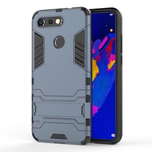 Shockproof PC + TPU Case for Huawei Honor V20, with Holder (Navy Blue)