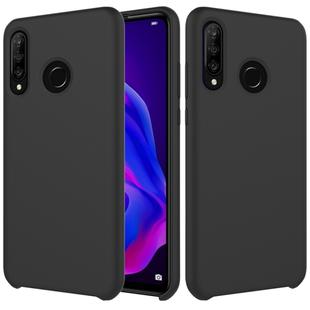 Solid Color Liquid Silicone Dropproof Protective Case for Huawei P30 Lite/Nova 4e(Black)