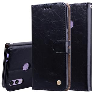 Business Style Oil Wax Texture Horizontal Flip Leather Case for Huawei Honor 8C, with Holder & Card Slots & Wallet (Black)