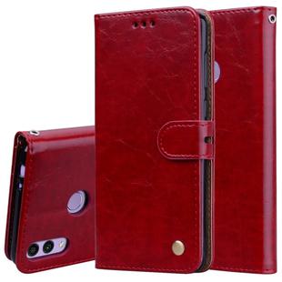 Business Style Oil Wax Texture Horizontal Flip Leather Case for Huawei Honor 8C, with Holder & Card Slots & Wallet (Red)