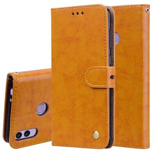 Business Style Oil Wax Texture Horizontal Flip Leather Case for Huawei Honor 8C, with Holder & Card Slots & Wallet (Brown)