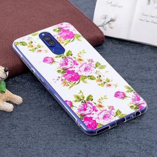 For Huawei  Mate 10 Lite Noctilucent Rose Flower Pattern TPU Soft Back Case Protective Cover
