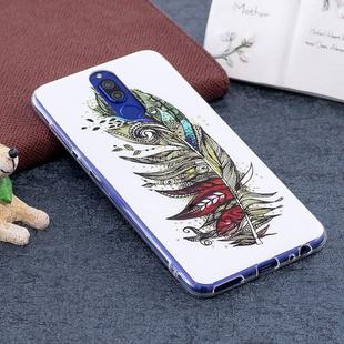 For Huawei  Mate 10 Lite Noctilucent Feather Pattern TPU Soft Back Case Protective Cover