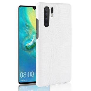 Shockproof Crocodile Texture PC + PU Case for Huawei P30 Pro (White)