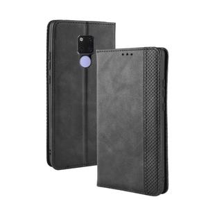 Magnetic Buckle Retro Texture Horizontal Flip Leather Case for Huawei Mate 20, with Holder & Card Slots & Wallet (Black)