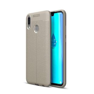 Litchi Texture TPU Shockproof Case for Huawei Y9 (2019) (Grey)