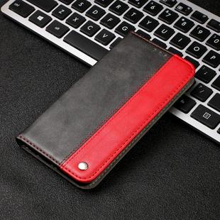 Business Solid Color Stitching Horizontal Flip Leather Case for Huawei Mate 20 Lite, with Holder & Card Slots & Wallet & Lanyard (Red)