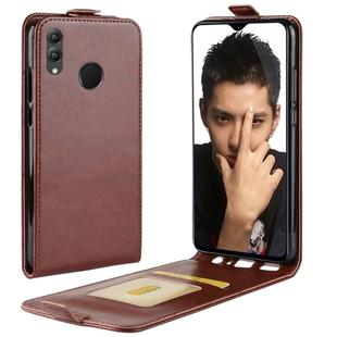 Business Style Vertical Flip Leather Protective Back Cover Case for Huawei Honor 8X, with Card Slot(Brown)