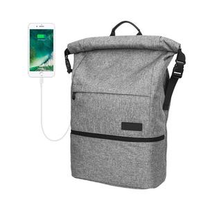 Polyester Waterproof Laptop Backpack with USB Interface Capacity: 35L (Light Grey)