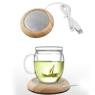 Wood Grain Marble Design USB Desktop Mug Cup Warmer Tea Coffee Drinks Heating Mat Pad, Random Color Delivery