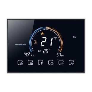 BHT-8000-GA Control Water Heating Energy-saving and Environmentally-friendly Smart Home Negative Display LCD Screen Round Room Thermostat without WiFi(Black)